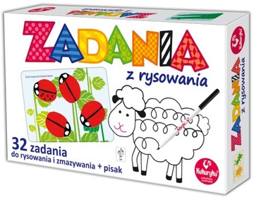 Zadania z rysowania KUKURYKU + pisak WIELOKROTNE ZMAZYWANIE