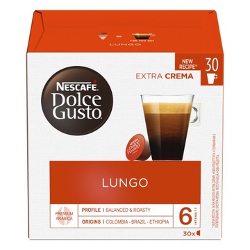 Kapsułki do ekspresu Nescafe Dolce Gusto Lungo 30x