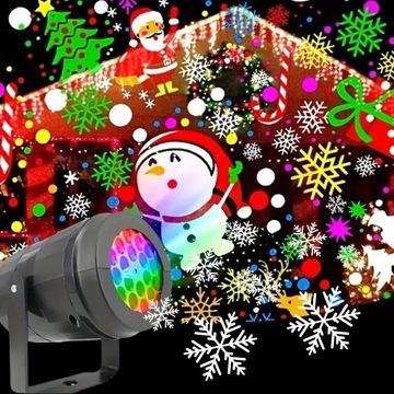 PROJEKTOR ŚWIĄTECZNY LED ŚNIEG LASEROWY RZUTNIK REFLEKTOR MIKOŁAJ RENIFER