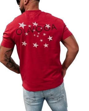 T-shirt męski OLAVOGA GALAXY czerwony - L