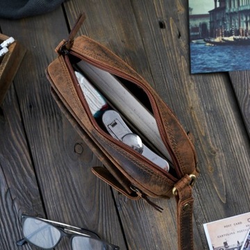 МУЖСКАЯ ВИНТАЖНАЯ КОРИЧНЕВАЯ КОЖАНАЯ СУМКА