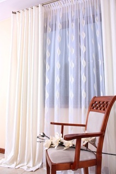 Кремовые шторы с блеском цвета экрю, шторы на заказ