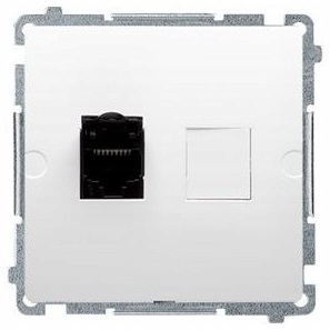 SIMON BASIC Gniazdo sieć internet wtyk RJ45 cat. 6 ekran BIAŁY BM61.01/11