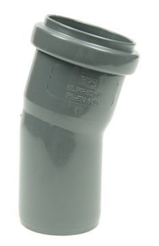 Kolano kanalizacyjne 50 mm PCV kąt 15 st kolanko PP