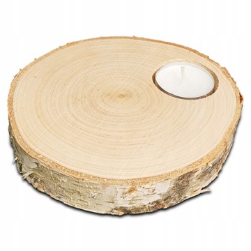PLASTER DREWNA ŚWIECZNIK Podstawka Brzozowy Tealight 14cm EKO