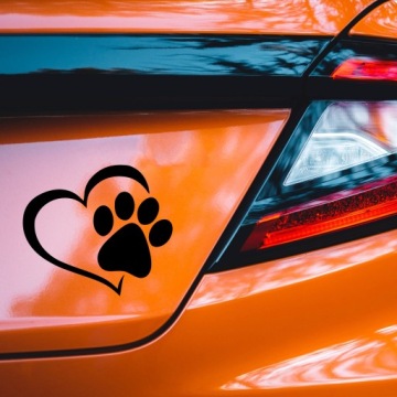 Автомобильная наклейка PAW IN HEART Paw Paws 12x10 см для собак - видимая