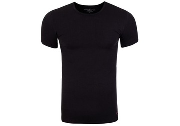 Tommy Hilfiger t-shirt męski czarny bawełniany komplet 3 szt z pudełkiem M