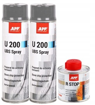 2 X App baranek U200 konserwacja podwozia 500ml spray + APP R-STOP NA RDZĘ