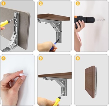ВЕРХНЯЯ ОПОРА СКЛАДНАЯ ПОЛКА L500 НЕРЖАВЕЮЩАЯ СТАЛЬ 500Х170 ММ СЕРЕБРЯНАЯ 2 ШТ.