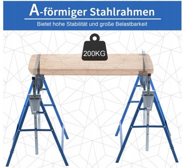 Stalowe kobyłki koziołki rusztowanie z regulacją składane do 200 kg x2 szt.