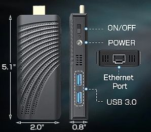 Мини-ПК T6 PRO 6/128 ГБ Win10 Dual HDMI Stick RJ45