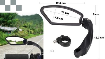 ВЕЛОСИПЕДНОЕ ЗЕРКАЛО ДЛЯ СКУТЕРА, ЗАДНЕЕ, НА ЛЕВОМ РУЛЕ, РЕГУЛИРУЕМОЕ