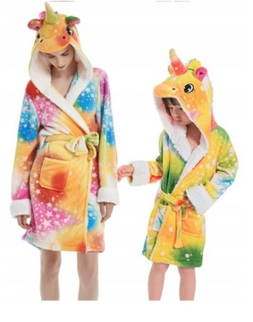 ЖЕНСКИЙ БАННЫЙ ХАЛАТ С ЕДИНОРОГОМ РАДУГА ПОДАРОЧНЫЙ L