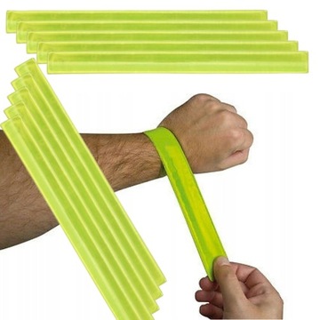 10x OPASKA ODBLASKOWA OPASKI NA RĘKĘ ROWER DŁUGIE ŻÓŁTE ROWER