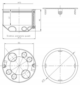 ЭЛЕКТРИЧЕСКАЯ КОРОБКА ДЛЯ ШТУКАТУРКИ 83 КРЫШКА 10ШТ.