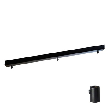 Podsufitka do lampy 80cm 3 otwory czarna + 01A