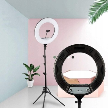 КОЛЬЦЕВАЯ ЛАМПА 46см ШТАТИВ ДЛЯ МАКИЯЖА 144Вт-240Вт