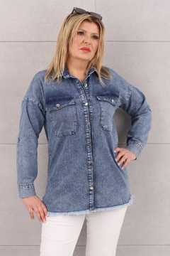 ДЛИННАЯ ДЖИНСОВАЯ РУБАШКА ЖЕНСКАЯ, МОДНАЯ, КЛАССИЧЕСКАЯ, РАЗМЕРЫ