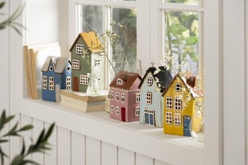 Latarenka domek na tealight Nyhavn double door black roof b Laursen