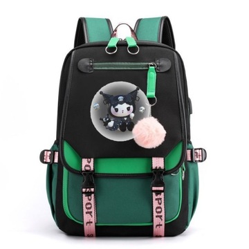 ШКОЛЬНЫЙ РЮКЗАК ШКОЛЬНЫЙ РЮКЗАК Kuromi USB ВЫКРОЙКИ А4 БОЛЬШОЙ высокое качество