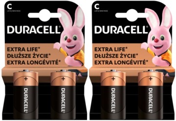 4x BATERIA ALKALICZNA R14 C LR14 1,5V DURACELL EXTRA
