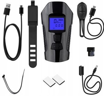 ВЕЛОСИПЕДНАЯ ФАРА ПЕРЕДНЯЯ + ЗАДНЯЯ + СЧЕТЧИКА И ГРУГОВЫЙ СИГНАЛ