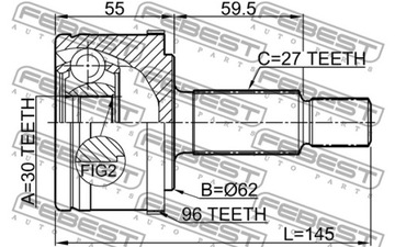 FEBEST 2010-MAGA96 SADA KLOUBU HŘÍDEL HNACÍ