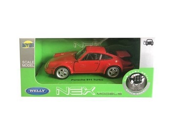 PORSCHE 911 CZERWONY METALOWY MODEL 1:34 WELLY