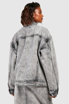 1H2A10 P25 BOOHOO SZARA KURTKA OVERSIZE JEANSOWA S