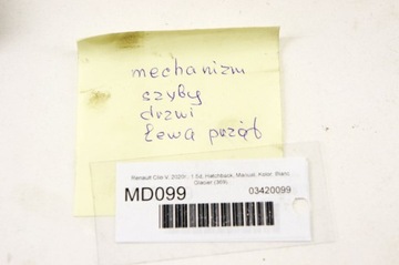 MD099 RENAULT CLIO V MECHANIZMUS OKNO LEVÝ PŘEDNÍ