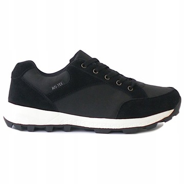 Buty skóra+eko hydrofobowe lekkie męskie czarne 44