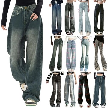 Baggy Jeans Women High Waisted Denim Pants Wide Le
