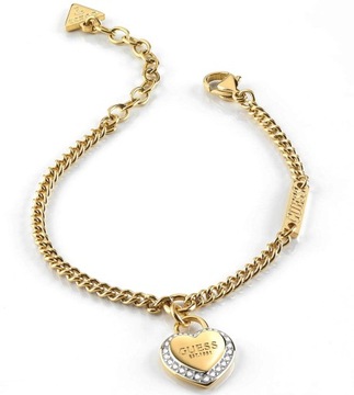 ZŁOTA BRANSOLETKA GUESS FINE HEART SERCE JUBB014