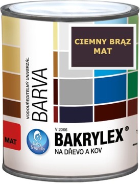 Farba Bakrylex 4,9kg mat do drewna BRĄZ CIEMNY