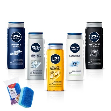 ŻEL POD PRYSZNIC NIVEA MEN ZESTAW 5 X 500ML MĘSKI MIX