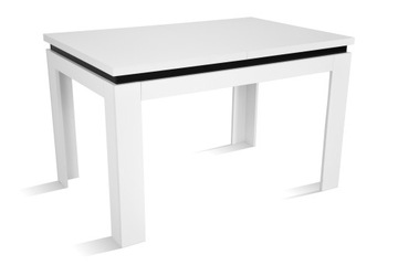 Stół laminowany rozkładany biały 80x120/160 cm