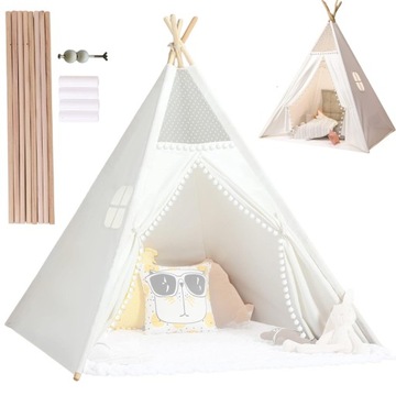 Namiot Tipi dla dzieci dla dziewczynek lub chłopców z pokrowcem 120*120*130