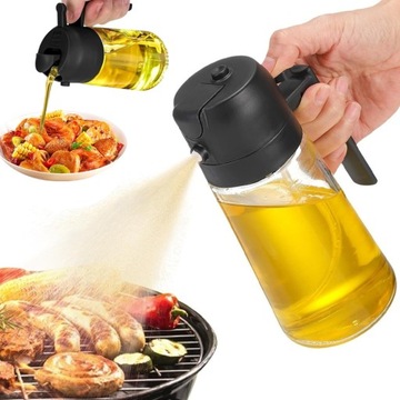 2W1 SPRYSKIWACZ DO OLEJU OCTU OLIWY ROZPYLACZ W SPRAYU 470ML WYSOKA JAKOŚĆ