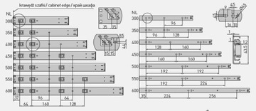 GTV L-450 мм, нажмите, чтобы открыть шариковую направляющую