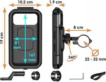 Rowerowy uchwyt na telefon Obrót o 360° Motocykl