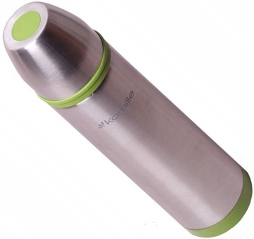 TERMOS STALOWY PRÓŻNIOWY 1L BUTELKA TURYSTYCZNY 1000ml z kubkiem metalowy