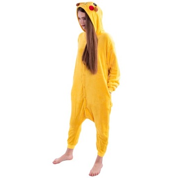 PIKACHU Pikaczu PIŻAMA Kigurumi Pokemon Onesie Przebranie Kostium S 146-154