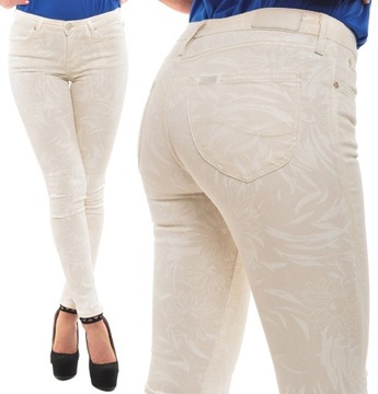 LEE spodnie ECRU skinny regular SCARLETT _ W26 L33