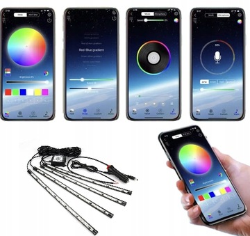 СВЕТОДИОДНАЯ ЛЕНТА RGB 5050, 12 В, ПРИМЕНЕНИЕ BLUETOOTH, ОСВЕЩЕНИЕ САЛОНА АВТОМОБИЛЯ