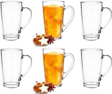 6 x KUBEK DO KAWY HERBATY SZKLANY ALEX WYSOKI DUŻA POJEMNOŚĆ 400ML 6szt