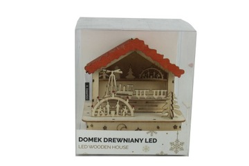 DOMEK DREWNIANY LED ŚWIĄTECZNY KLIMAT