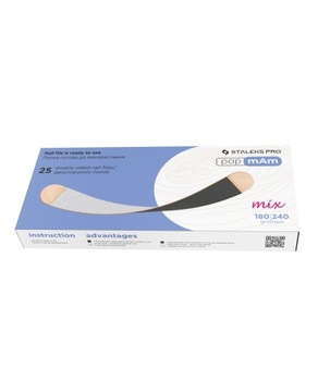 STALEKS EXPERT 25 pilników papmam dwustronnych na drewnianej bazie 180/240