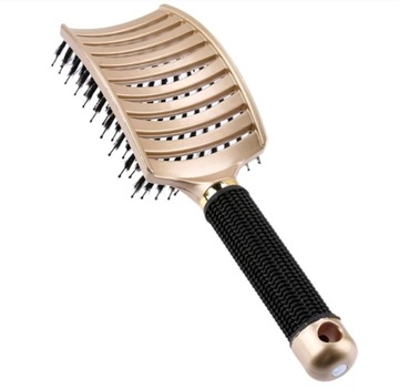 ПРОФИЛИРОВАННАЯ ЩЕТКА ДЛЯ ВОЛОС с кабаньей щетиной, ЗОЛОТО