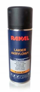 RANAL Lakier Akrylowy Spray 400ml - CZARNY MAT