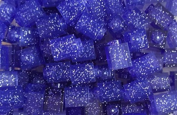 LEGO 3005 brick klocek 1x1 Glitter T-Purple 10szt